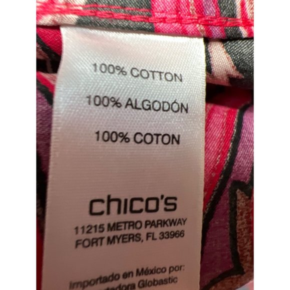 Chico's Long Sleeve Cotton Button Down Shirt Size L - Picture 8 of 8